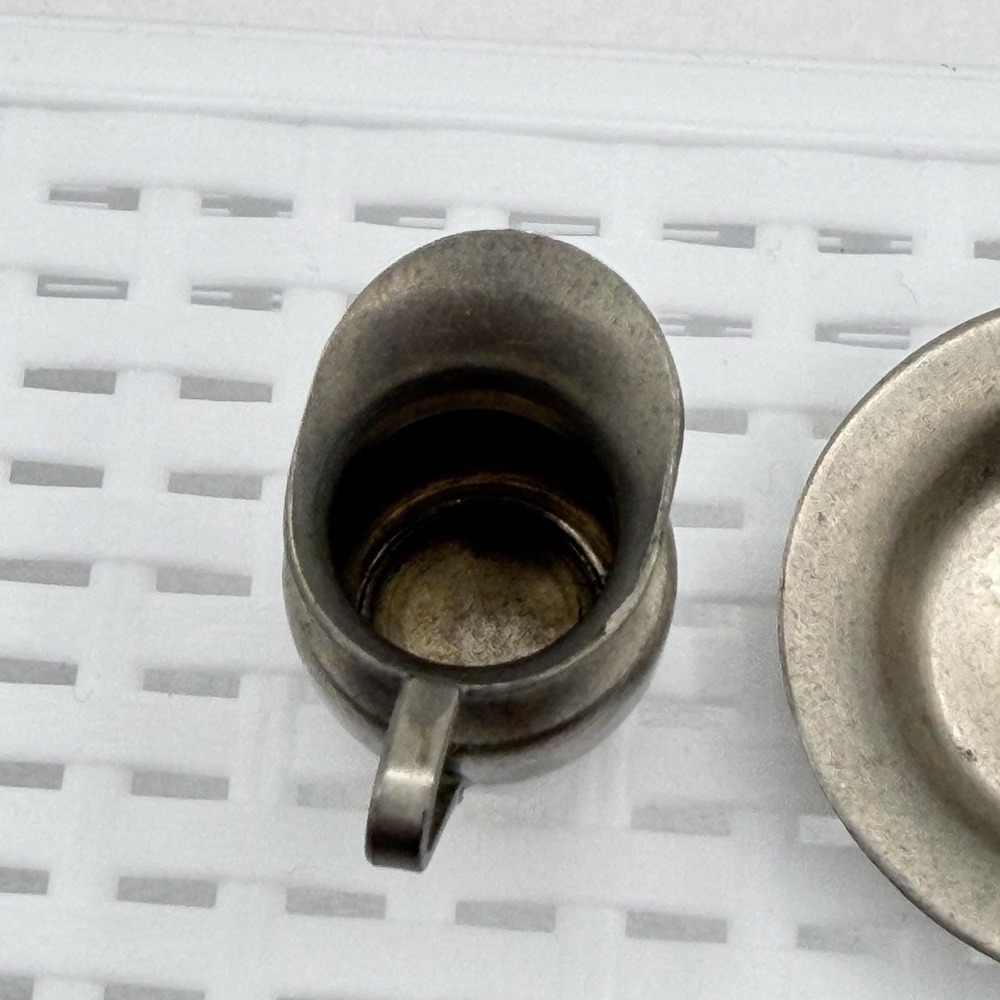 Vintage Mini Pewter & Silverplate Creamer Lot Trinkets Typesetter Case Smalls - Picture 5 of 16